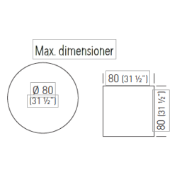 LEI STEL H:73 - Max. bordplade : 80 cm / B+D: 80 cm