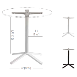 LEI STEL H:73 - Max. bordplade : 80 cm / B+D: 80 cm