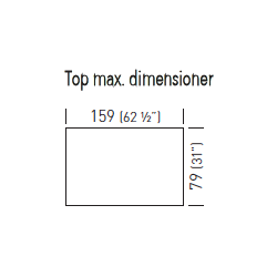 D2 BD STEL H:74 - Max. bordplade 159x79 cm