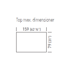 D2 BD STEL H:110  - Max. bordplade 159x79 cm