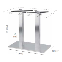 D2 BD STEL H:110  - Max. bordplade 159x79 cm