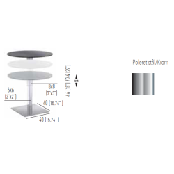 HALIFAX STEL H:46-74/H:75-105 - Max. bordplade : 70 / 70x70 cm