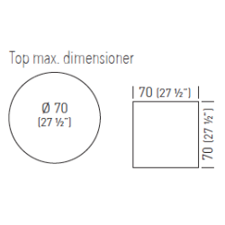 HALIFAX STEL H:46-74/H:75-105 - Max. bordplade : 70 / 70x70 cm
