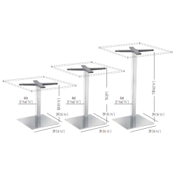 Q1 STEL H:50/74/110 - Max. bordplade 80x80 cm / : 90 cm