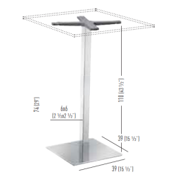 Q1 STEL H:110 - Max. bordplade 80x80 cm / : 90 cm