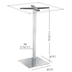 Q2 STEL H:110 - Max. bordplade 90x90 cm / : 100 cm