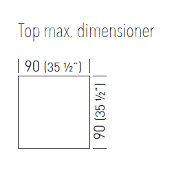 Q2 STEL H:50/74/110 - Max. bordplade 90x90 cm / : 100 cm