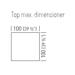 Q3 STEL H:74 - Max. bordplade 100x100 cm / : 110 cm