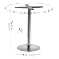 R1 STEL H:110 - Max. bordplade : 70 cm / 60x60 cm