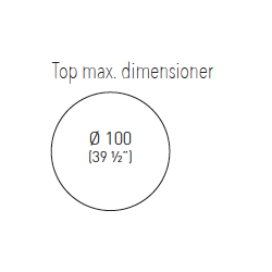 R2 STEL H:110 - Max. bordplade : 90 cm / 80x80 cm