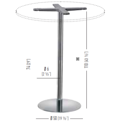 R2 STEL H:110 - Max. bordplade : 90 cm / 80x80 cm