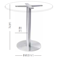 R3 STEL H:74 - Max. bordplade : 100 / 90x90 cm
