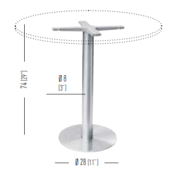 T1 FLOOR FIXING STEL - Max. bordplade : 100 cm / 90x90 cm