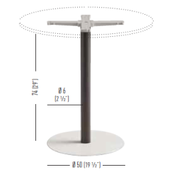 TATAMI STEL H:74 - Max. bordplade : 100 cm / 90x90 cm