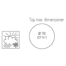 VENUS ROUND STEL H:73 - Max. bordplade : 70 / 60x60 cm