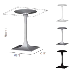 VENUS SQUARE STEL H:73 - Max. bordplade : 90 / 70x70 cm