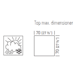 VENUS SQUARE STEL H:73 - Max. bordplade : 90 / 70x70 cm