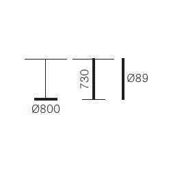 INOX ROUND XXL STEL H:73/FOD :80 - Max. bordplade : 180 / 170x170 cm