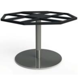 INOX ROUND XXL STEL H:73/FOD :80 - Max. bordplade : 180 / 170x170 cm