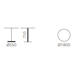 IKON STEL H:71/FOD :55 - Max. bordplade : 180 / 160x160 cm