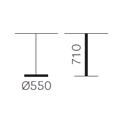 IKON STEL 19KG H:71/FOD :55 - Max. bordplade : 180 / 170x170 cm