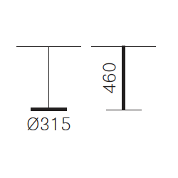 IKON STEL H:46/FOD :31,5 - Max. bordplade : 700 mm / 600x600 mm