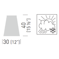 ROLLER STEL H:40/FOD :30 - Max. bordplade : 60 cm / 60x60 cm