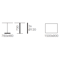 LIBERTY DB STEL H:73/FOD :76x46 - Max. bordplade 150x90 cm