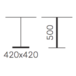 LUNAR STEL H:50/FOD:42x42 - Max. bordplade : 800 mm