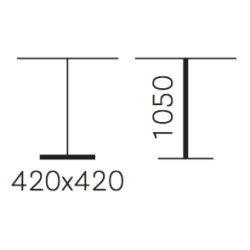 LUNAR STEL H:105/FOD:42x42 - Max. bordplade : 700 mm