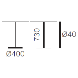 STYLUS RD STEL H:73/FOD :40 - Max. bordplade : 700