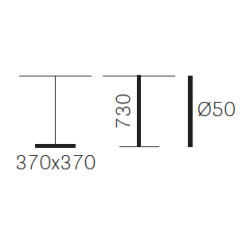 CONCRETE STEL H:73/FOD:37x37 - Max. bordplade : 800 mm
