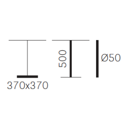 CONCRETE STEL H:50/FOD:37x37 - Max. bordplade : 800 mm