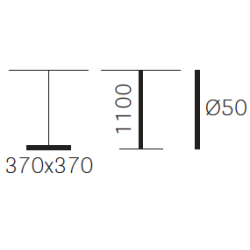CONCRETE STEL 855 H:110/FOD:37x37 - Max. bordplade : 800 mm