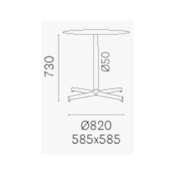 LAJA STEL H:73/FOD �:82 - Max. bordplade �: 1000 mm