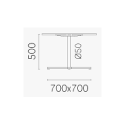 BOLD STEL H:50/FOD:70x70 - Max. bordplade :900 mm