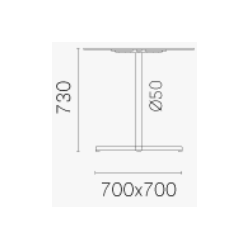 BOLD STEL H:73/FOD:70x70 - Max. bordplade :900 mm