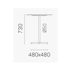 BOLD STEL H:73/FOD:48x48 - Max. bordplade :850 mm