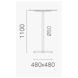 BOLD STEL H:110/FOD:48x48 - Max. bordplade :600 mm