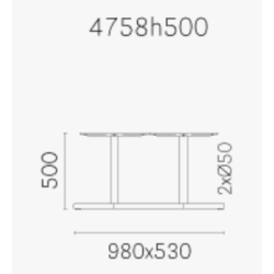 BOLD DB STEL H:50/FOD:98x53 - Max. bordplade 1600x900 mm