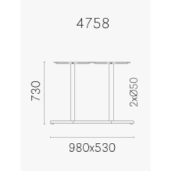 BOLD DB STEL H:73/FOD:98x53 - Max. bordplade 1600x900 mm