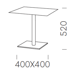 INOX SQUARE BORD H:52