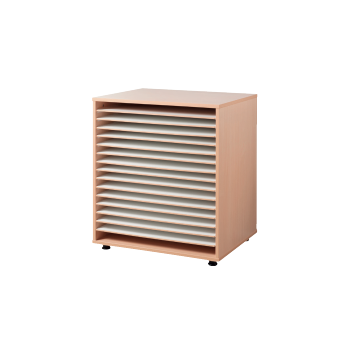 REOL MED HYLDER TIL TEGNING OPBEVARING / 16 HYLDER