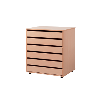 REOL MED SKUFFER TIL TEGNING OPBEVARING / 6 SKUFFER