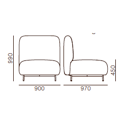 BUDDY STOL BRED H: 450