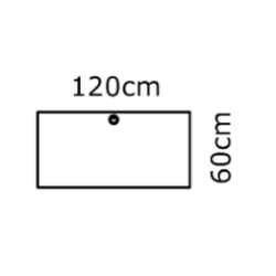 120/60 Rektangulr bordplade - Melamin