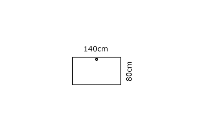 140/80 Rektangulr bordplade - Melamin