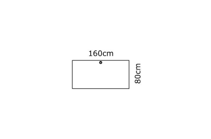160/80 Rektangulr bordplade - Melamin