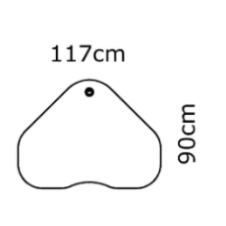 117x90 hjerte bordplade - Melamin