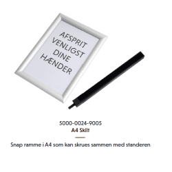 STANDER TIL HNDDESINFEKTION